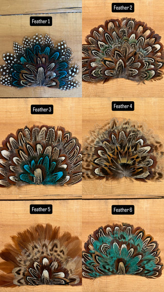 IRON ON FEATHER FANS FOR TRUCKER HATS AND COWBOY HATS