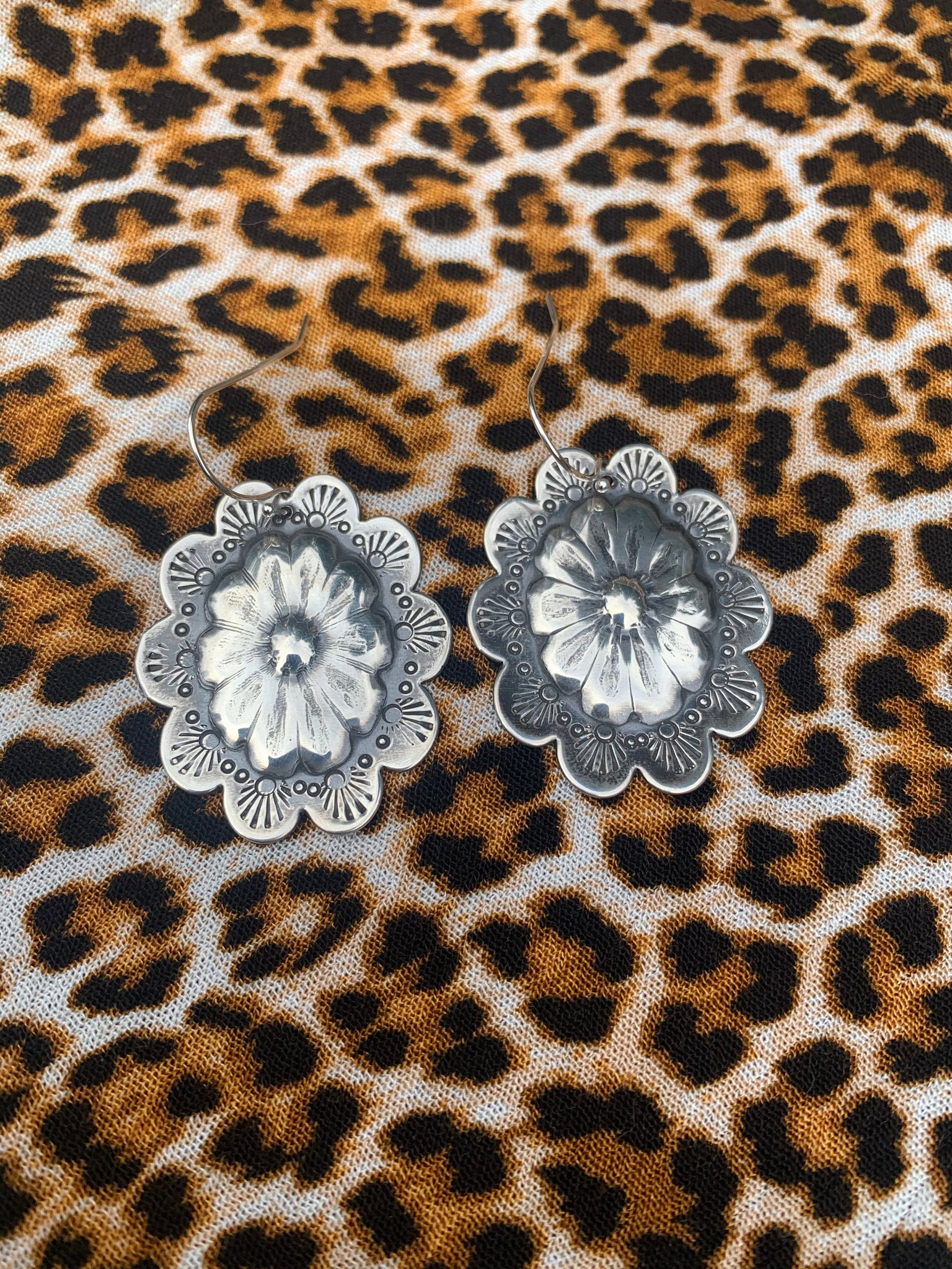 STERLING SILVER CONCHO EARRINGS