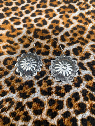 STERLING SILVER CONCHO EARRINGS