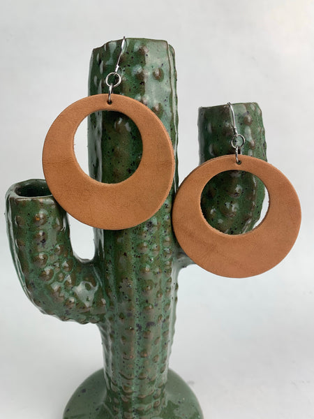 HERMAN OAK LEATHER EARRINGS