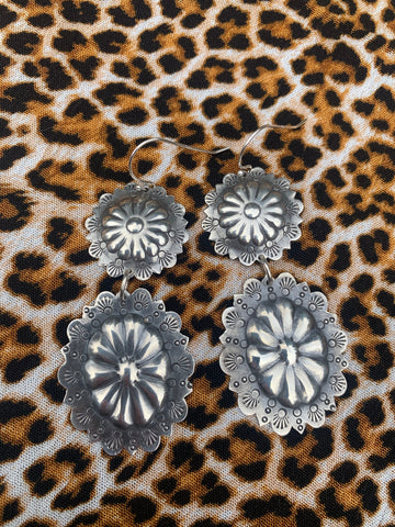 STERLING SILVER CONCHO EARRINGS