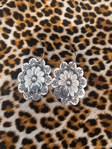 STERLING SILVER CONCHO EARRINGS